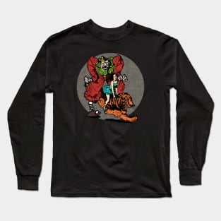 Vintage Scary Clown Tiger Circus Long Sleeve T-Shirt